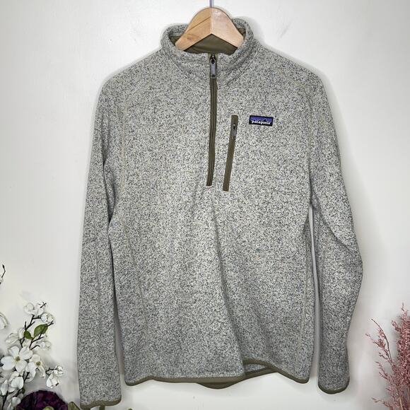 PATAGONIA Better Sweater 1/4 Zip Fleece Jacket Stonewash Tan Gray {103} - Picture 2 of 7